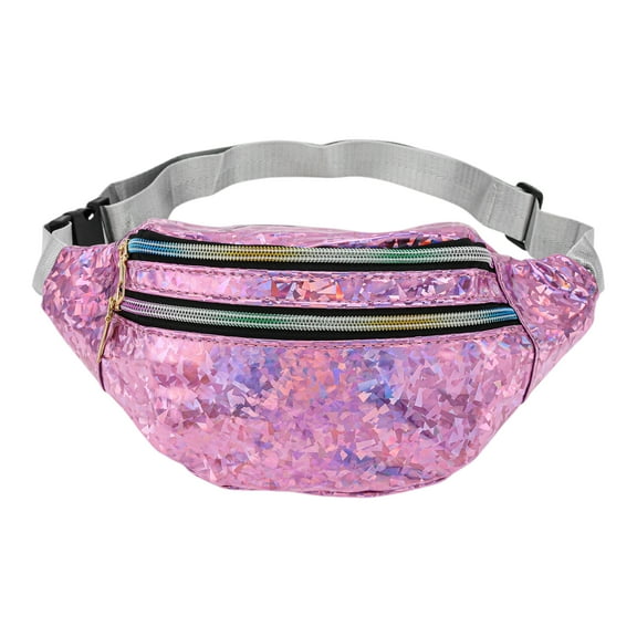 Unique Bargains 1 Pc Fanny Pack Multi-functional Waist Bag Pink