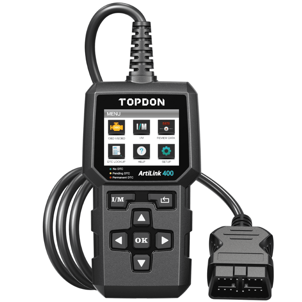 Topdon ArtiLink400 OBD2 Scanner Live Data Codes I M Readiness Tests