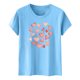 thumbnail image 4 of Camiseta de Manga Corta de Cuello Redondo con Patrones de Corazón de Moda de las Mujeres para Diario, Fiesta, Primavera Y Verano, 4 of 5
