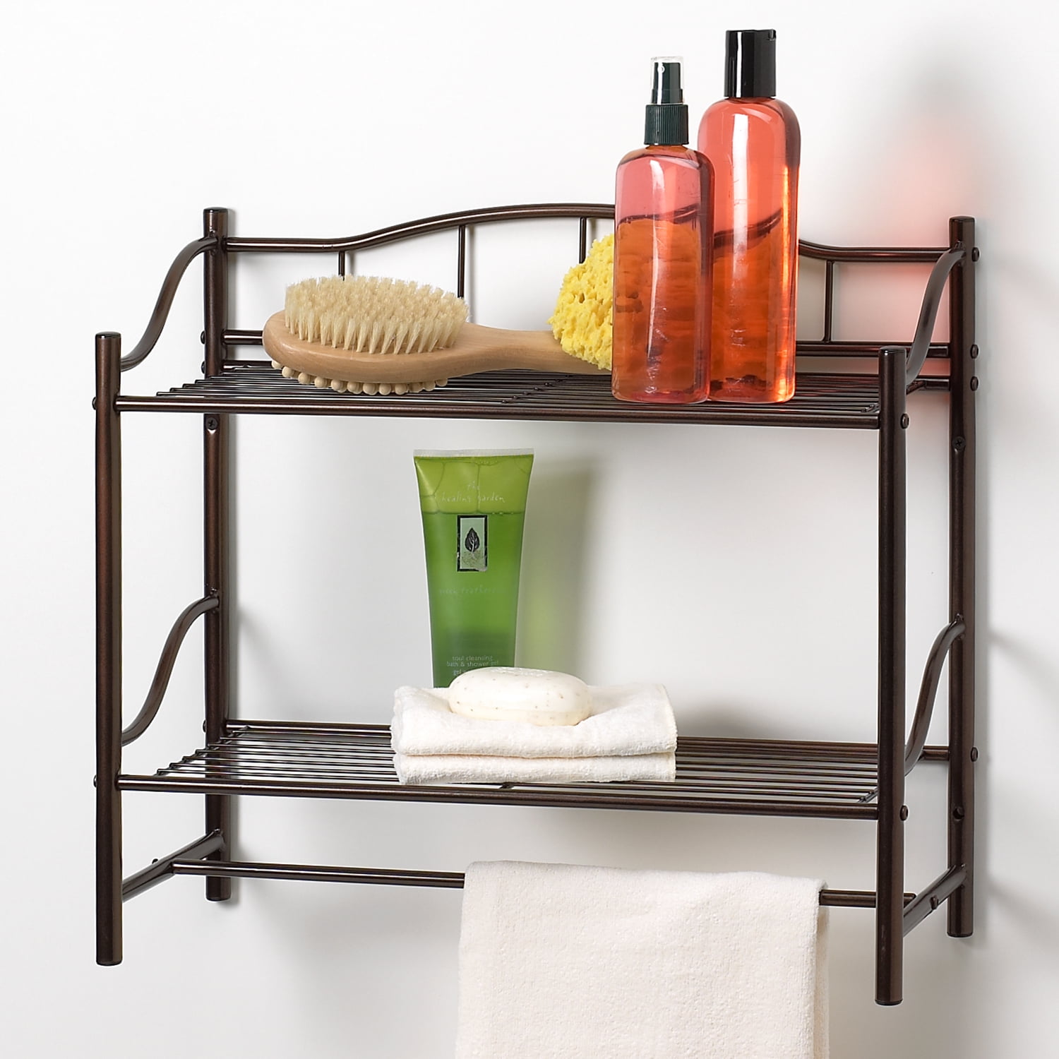 2 SHELF WALL ORGNZR W/TWL BAR