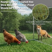 Bossin Metal Large Chicken Coop, Spire Shape Walk-in Poultry Chicken Hen cage with Waterproof and Anti-Ultraviolet Cover for Outside