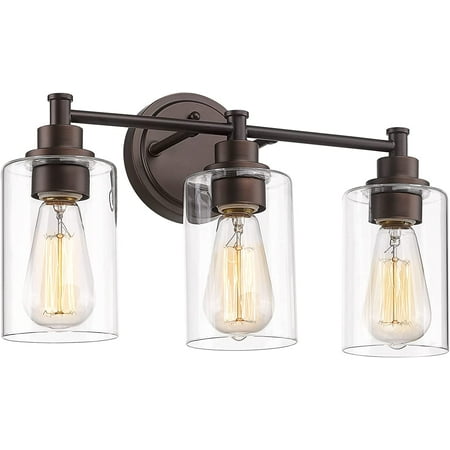 

Lighting Fixtures Modern Bathroom Lights Over Mirror Wall Lamp with Clear Glass Shade Chrome Finish 4FYC56B-3W CH
