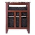 thumbnail image 4 of Winsome Zoey Faux Marble Top Solid Wood Side Table with 2 Baskets in Walnut, 4 of 6