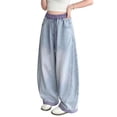 thumbnail image 4 of Girl Baggy Jeans Y2k Jeans Wide Leg Pants Back To School Outfits Cute Pants for Girls Size 3-14 Years, 4 of 4