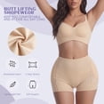 thumbnail image 3 of Women Padded Shapewear Shorts Hip Lifting Tummy Control Elastic Tight Boyshorts Shaping Underwear Beige, 3 of 7