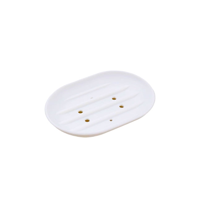 Cateissary Jabonera de baño de silicona, soporte para plato, bandeja de esponja, drenaje de agua, antideslizante, ducha, senderismo, cocina, baño Almacenamiento y organización del hogar Blanco Cateissary HA082356-06