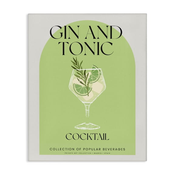Stupell Industries Mid-Century Stylish Retro Gin & Tonic Canvas Art, 16 x 20, by Lil' Rue