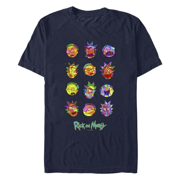 Men's Rick and Morty Crazy Expressions Graphic T-Shirt