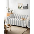 thumbnail image 3 of Blue Striped Couch Cover for Dogs, Modern Stripes Farmhouse Washable Sofa Covers Slipcover for Pets Dogs Futon Cover, Couch Recliner Covers, Oversized Chair Slipcover 71"x91", 3 of 9