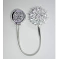 thumbnail image 3 of Yule Single Window Curtain Holdback Tieback, Decorative Magnetic Clip Drapery Tie Back, Elegant Bling Diamond Floral Design - Silver, 3 of 5