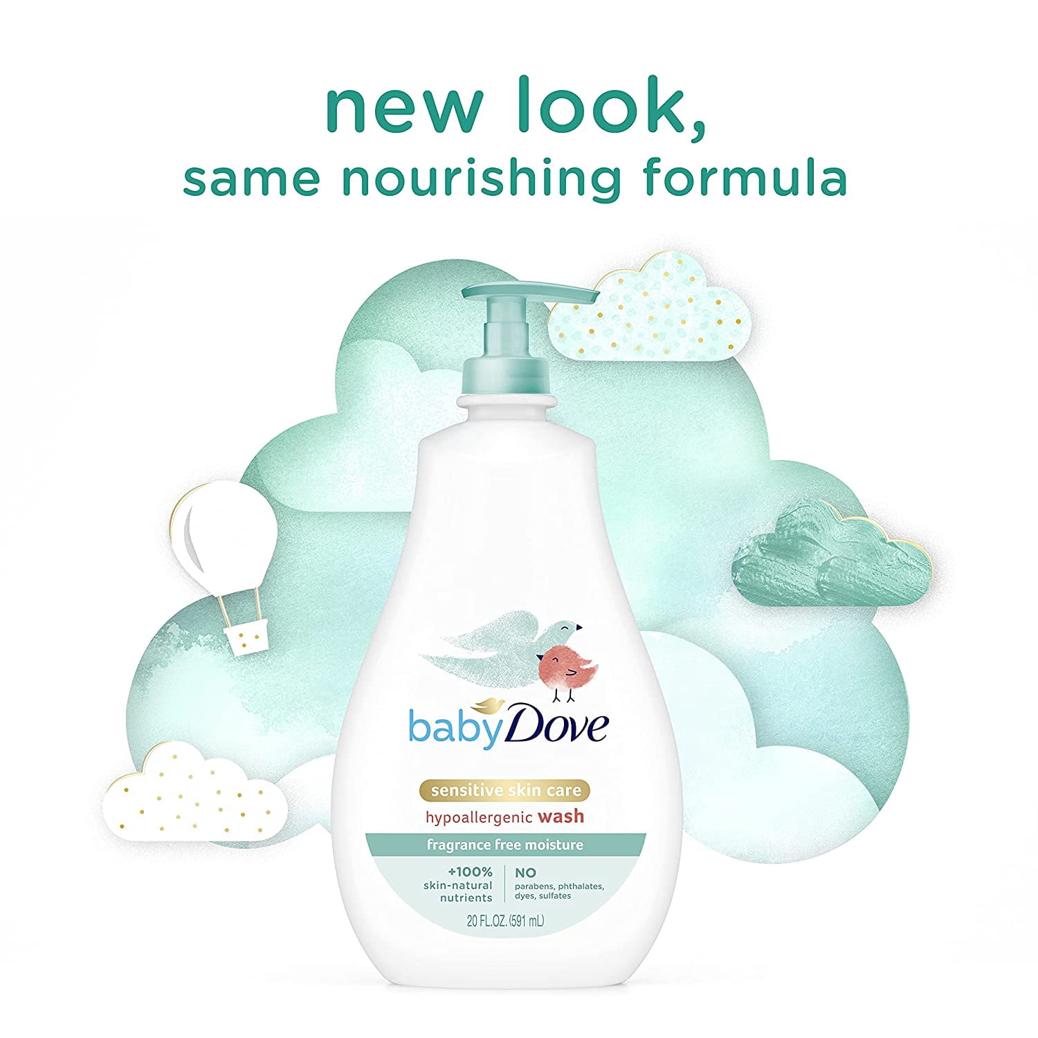 Baby Dove Tip to Toe Baby Wash Sensitive Moisture, 20 Oz, 2 Pack