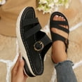thumbnail image 3 of Rokment Orthopedic Platform Sandals for Women 2026 Comfortable Buckles Open Toe Memory Foam Wedge Walking Slides with Arch Support Beach Summer Black Size 6, 3 of 6