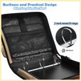 thumbnail image 4 of Zipper Binder with Shoulder Strap 2 inch 3 Ring Waterproof File Folder Organizer Bag 500 Sheet Majestic Peacock, 4 of 8