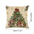 thumbnail image 3 of Uutvery Christmas Santa Claus Linen Pillow Covers, 2-Pack 18x18 Inch Printed Holiday Home Decor, Cushion Cover for Bedroom Living Room Sofa, Festive Accent, 3 of 6