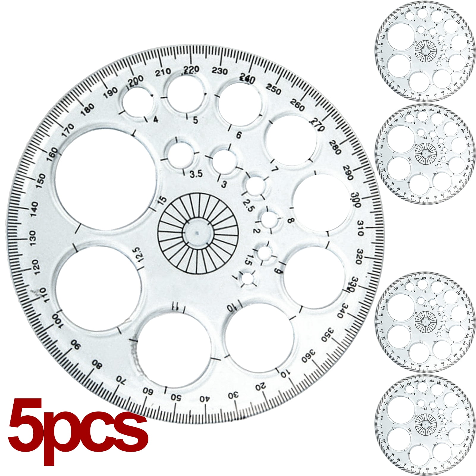 Round Protractor Measuring Ruler 360 Degree Protractor and Circle Maker Durable and Fashion 