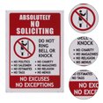 Voiceine 2pcs Absolutely No Soliciting Door Sign Do Not Ring Bell Sign