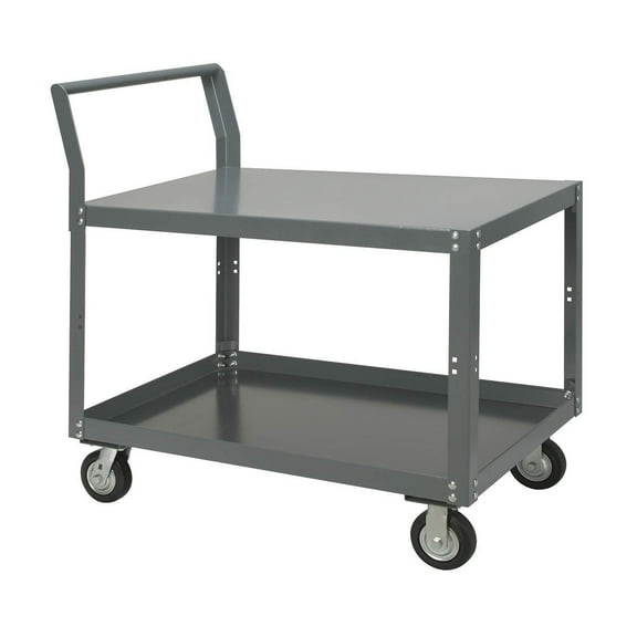 Global Industrial 752245 Two Shelf Unassembled Heavy Duty Service Cart, 36 x 24 in. - 1200 lbs