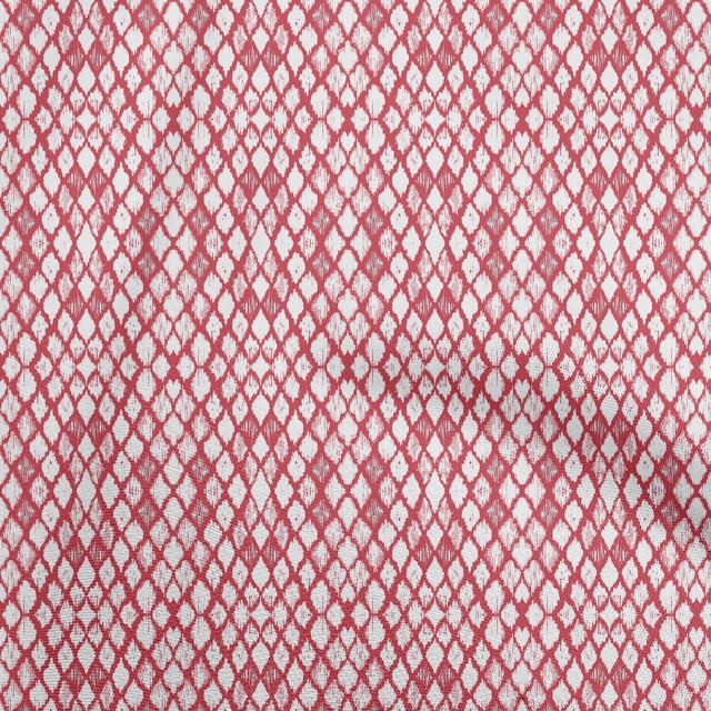 oneOone Rayon Red Fabric Ikat Craft Projects Decor Fabric Printed By The Yard 56 Inch Wide