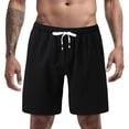 thumbnail image 2 of Pxiakgy mens shorts Men Summer Solid Color Short Patchwork Sports Short Tether Pocket Short Cotton And Linen Fashion Short Men Casual Shorts Black + XXL, 2 of 7