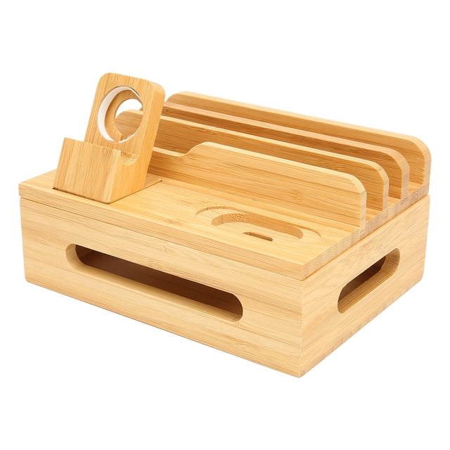 Bamboo Multi Device Charging Station, Bamboo Charging Station 5 Port Magnetic Design For Phones