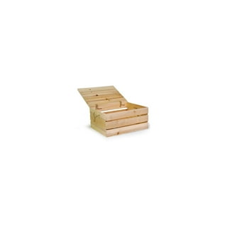 The Lucky Clover Trading Wood Crate Storage Box with Swing Lid, 11 L