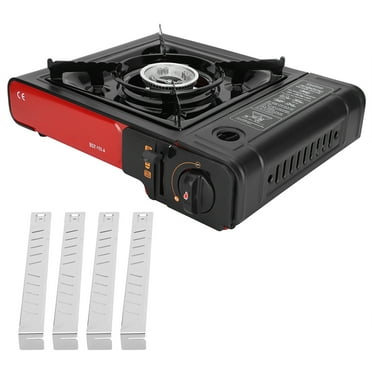 Portable Wind-Resistant Butane Stove Oven for Outdoor Camping and Picnics - Black
