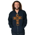 thumbnail image 5 of Love God Cross Christian Jesus Christ Zip Up Hoodie Men's Women's Brisco Brands S, 5 of 6