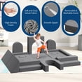 thumbnail image 3 of Sofá Modular de Juego para Niños, Sofá de Juego de Espuma Convertible en 2 para Recámara y Sala de Juegos, Sofá Gris de 2 Asientos para Niños, 3 of 7