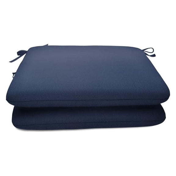 Sunbrella Patio Cushions 2 Pack - 18x18 Outdoor Chair Cushions - Waterproof Navy Blue - Made in USA - Durable Outdoor Seating Pads for Patio, Deck & Balcony