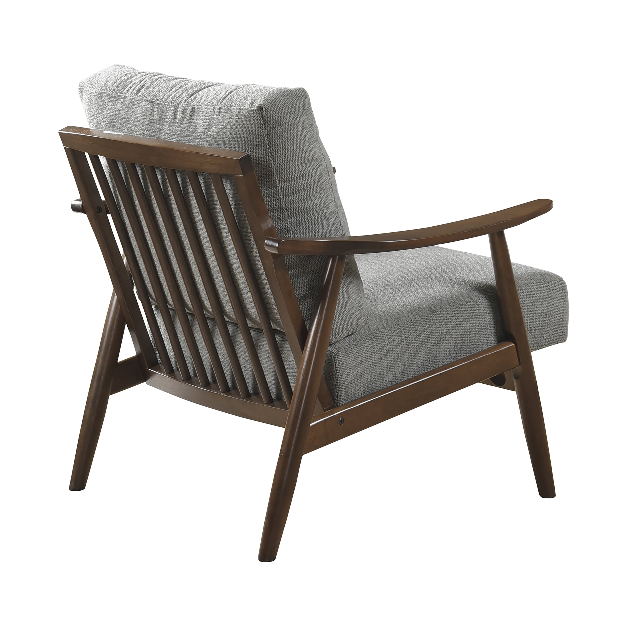 OakvillePark Bellharbor Chenille Accent Chair, Gray and Brown Wood