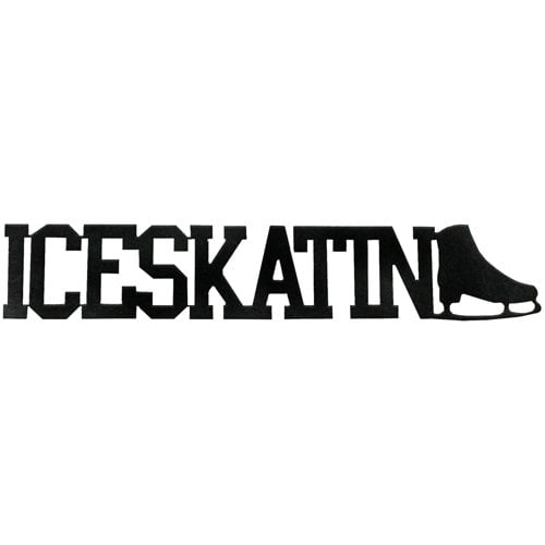 7055 700371828479 Ice Skating Word Metal Wall Art - Hammered Black