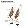 thumbnail image 2 of Daiia Sports Socks Cowboy Riding Horse Printed Novelty Crew Socks for Men Women Knee High Socks Cotton Socks Soft & Breathable Support Unisex Socks, 2 of 9