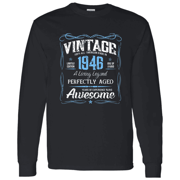 Classic Birthday Made In 1946 80 Years Old 80Th Bday Vintage Decorations Long Sleeve Shirt