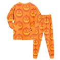 thumbnail image 7 of Enyan Halloween Girl Pajamas 2 Piece Cute Pumpkin/Ghost Print Pajama Long Sleeve Kid Pjs Set Halloween Pjs for Girls(8-9 Years), 7 of 7