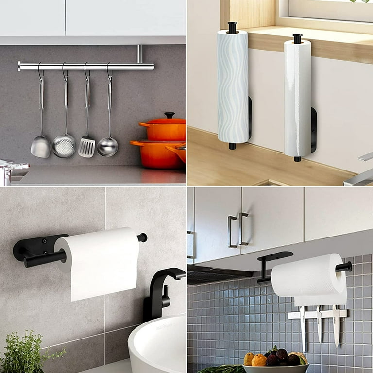 cabinet No drilling kitchen paper towel holder stainless steel