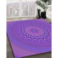thumbnail image 3 of Ahgly Company Tapis Rectangulaire Lavable en Machine Intérieur Transitionnel Violet Jonquille Violet, 8 Pieds x 10 Pieds, 3 of 7