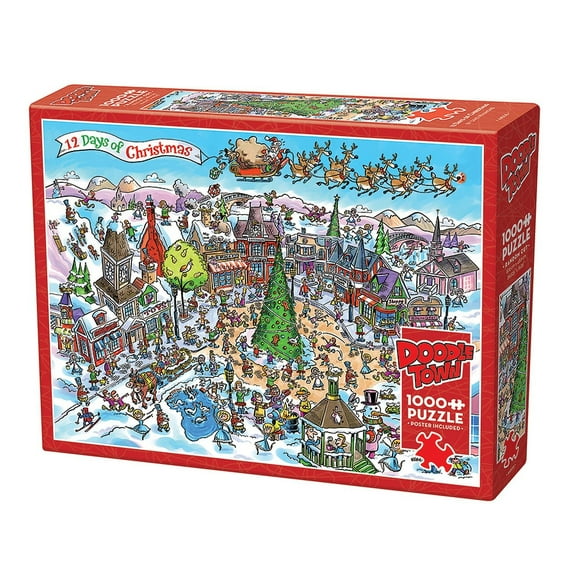 DoodleTown - 12 Days of Christmas 1000-Piece Puzzle