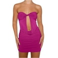 thumbnail image 2 of IROINNID Women's Sheath Dress Summer Chest Wrap Sexy Hollow Out Backless Slim Fit Buttock Dress Solid Color Elastic Waist Dress, 2 of 6