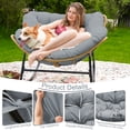 thumbnail image 2 of Papasan Chair Cushion, Egg Chair Cushion, Water Resistant Hanging Swing Cushion, Thickened Soft Seat Cushion for Outdoor and Indoor(Only Cushion)（Light gray）, 2 of 6