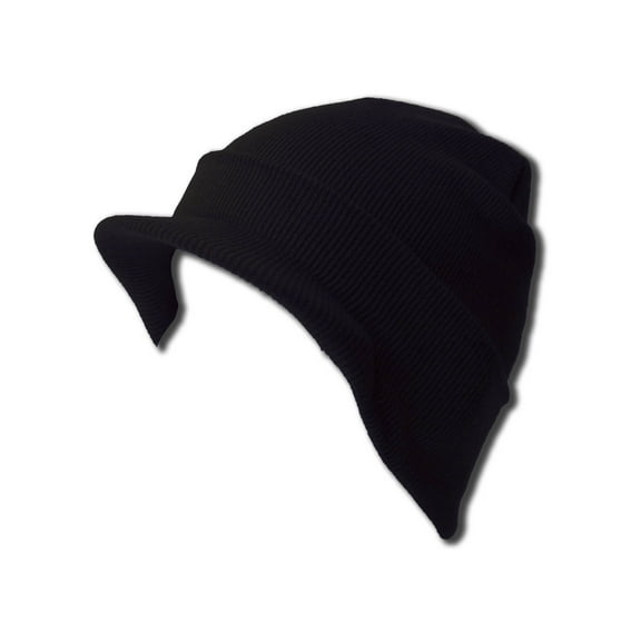 Top Headwear Black Cuff Beanie Visor  Cap