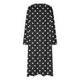 thumbnail image 4 of Fancifize Plus Size Nightgowns for Women Soft Long Sleeve Loose Nightshirt Comfy Crew Neck Polka Dot Lightweight Loungewear Pajamas, 4 of 5