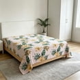 thumbnail image 6 of FEOLGEHLY Small/Twin/Full/Queen/King Sheets 79x91in Microfiber Flat Bed Sheets Only Floral Print Washable Bed Sofa Cover Wrinkle Free Deep Pocket Sheets All Inclusive Breathable Cooling Bed Sheets(L), 6 of 6