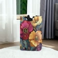 thumbnail image 2 of Foldable Laundry Hamper Bag with Handles Dirty Clothes Basket 12.6" x 11" x 22.7" Vibrant and Intricate Flowers, 2 of 7