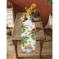 thumbnail image 4 of Coastal Gnomes Burlap Cotton Table Runner 13x120 Inches Long, Ocean Starfish Shell Palm Tree Butterfly Farmhouse Table Runners, Outdoor Dining Tablecloths Decor for Baby Shower/Party/Wedding, 4 of 6