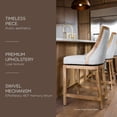 thumbnail image 4 of Maven Lane Vienna Swivel 31 Inch Tall Bar Height Stool in Weathered Oak Finish with Sand Color Fabric Upholstered Seat, 4 of 9