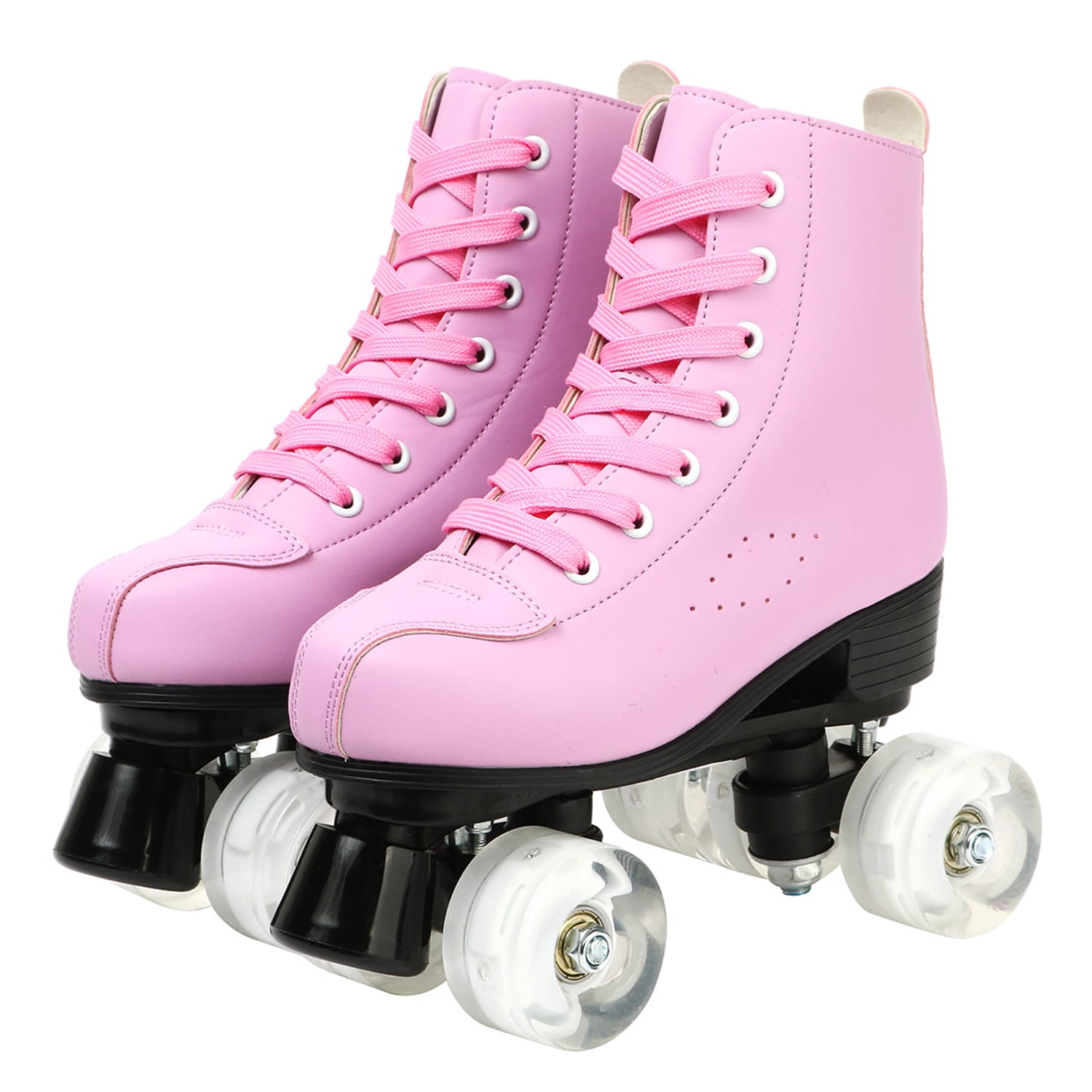 FACNOATIHN Roller Skate, Classic Fashion Skates for Adults Kids with Light up Wheels, Pink(Women's 10.5)