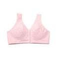 thumbnail image 2 of Bras for Women Plus Size Front Closure Full Coverage No Underwire Bras for Seniors Comfort Wireless Front Close Push up Bras with Back Support Lace Sleeping Everyday Bras, 2 of 6