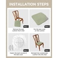 thumbnail image 4 of Sage Green Chair Seat Covers for Dining Room Stretch Chair Seat Covers Set of 4, Farmhouse Sage Green Decor Chair Seat Protector Cushion Slipcovers for Kitchen Restaurant Office, 4 of 6