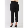 thumbnail image 3 of Plus Black High-waisted Classic Pegged Pants, 3 of 3