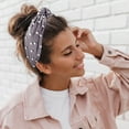 thumbnail image 3 of Diadema de perlas anudadas Unique Bargains estilo Casual para mujeres púrpura, 3 of 7
